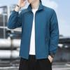 2024 verão masculino cor sólida gola protetor solar moda casual masculino casaco protetor solar leve