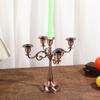 Candelabro de Cobre Estilo Europeu para Casamento Vintage Bar Mesa de Jantar Metal Decoração Romântica de Casamento Simples Candelabro Multitamanho