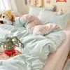 Algodão Macio Classe A Amigo da Pele para Bebês Pode Ser Usado para Dormir Nu Capa de Edredom Lençol de Cama Conjunto de Quatro Peças Roupa de Cama Dormitório de Estudante Lençol com Elástico Conjunto de Três Peças