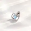 Nuevos Pendientes de Gato con Corte de Zirconia Hensen para Niñas, Pendientes Dulces y Lindos para Piercing de Cartílago