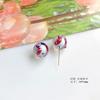 Aretes Acrílicos DIY Redondos Coloridos con Gota de Aceite Imitación Perla con Cuentas Flor de Cerezo Linda Material Accesorios para Aretes