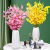 Ramo de orquídeas danzantes de imitación, estilo europeo, flores artificiales, flores secas, decoración para el hogar, sala de estar, comedor, mesa de TV, mueble.