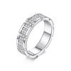 Anillo de Plata S925 con Moissanita de Diseño de Pista de Estrellas de Estilo Europeo y Americano de Venta Caliente Transfronteriza Lujo Accesible Anillo Versión Alta Fábrica de Origen