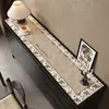 Tapete Protetor para Tampo de Aparador Vintage Estilo Francês, Tapete para Mesa de Gabinete de TV de Luxo Leve de Alta Qualidade, Toalha de Mesa Longa para Gabinete de Sapatos de Entrada