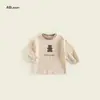 Nova Camisa Básica de Manga Longa Estilo Coreano de Outono para Bebês e Crianças, Top Casual Tendência Estiloso para Meninos e Meninas, Camiseta Longa