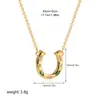 Collar de Herradura de Vaquero Occidental de Oro de 18 Quilates Colgante de Circonita Incrustada en Cobre Cadena para Clavícula de Acero Inoxidable Accesorios Transfronterizos Europeos y Americanos