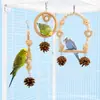 Juguete para pájaros loro juguete para pájaros juego de 3 piezas pájaro pequeño bola de vid piña columpio trepar alivio del aburrimiento masticar decoración de jaula para pájaros transfronterizo