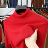 Suéter de punto grueso de color liso con cuello alto de imitación de lana fina para hombre, top de manga larga, ropa para hombre
