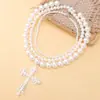 Europa y Estados Unidos venta transfronteriza collar de perlas estilo oscuro personalidad dulce fresco cadena para clavícula colgante cruzado nicho todo-partido