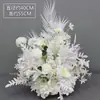 Novo estilo casamento grande estilo arranjo de chão flor simulação flor de seda produto acabado decoração arranjo de flor de eucalipto guia de caminho de palco T arte floral de casamento