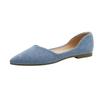 Lindos Sapatos de Salto Agulha Apontados para Mulheres, Couro Macio com Solado Super Macio, Sapatos Rasos Clássicos de Jeans Versáteis com Solado Macio