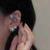 Agitar Tono Mismo Estilo Microincrustado Circonita Copo de Nieve Colgante de Oreja Elegantes Pendientes de Moda Hada Navidad Nuevo Producto Usable sin Agujeros en las Orejas