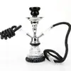 Fabricantes Transfronterizos Suministran Hookah de Doble Tubo Pequeño Set de Fumar de Hierro Nueva Pipa de Vidrio Shisha Hookah