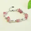Pulseira de Cristal Rosa de Cavalo Natural Ai Yu com Contas Irregulares de Concha Flor de Pessegueiro Atacado para E-commerce ao Vivo S5072405