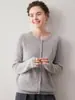 Nuevo Cárdigan de Punto Grueso de Cachemir con Cuello Redondo para Mujer Otoño/Invierno 2026 Estilo Coreano Holgado Adelgazante Suéter Exterior