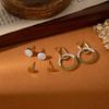 Aretes de Diamantes Completos con Sentido de Diseño para Mujer Moda Nueva Coreana Ligera de Lujo Elegante Tamaño Círculo Accesorios para la Oreja Traje Elegante Coreano