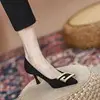 33 Zapatos de Tacón Alto Pequeños con Tacón Fino, Nuevo Estilo Primavera y Otoño 2026, Punta Fina, Boca Baja, Elegantes Zapatos Negros de Salón, Tallas Grandes 41-42-43