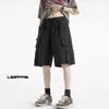 Shorts de Ferramenta Estilo Japonês Retrô Estilo Americano Masculino Verão Solto Tamanho Grande Finos Calças Casuais Marca Moderna Calças de Meio Comprimento