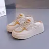 Meias-sapatilhas femininas de lona para uso externo no verão, sandálias slip-on de bico fechado com solado grosso e solas macias que não cansam os pés, adequadas para trabalho no escritório
