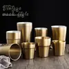 Venta Directa de Fábrica Taza de Acero Inoxidable 304 Color Dorado Restaurante de Barbacoa Taza de Cerveza de Doble Pared Restaurante de Hot Pot Logo Personalizado