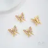 Pulsera DIY de Perlas con Abalorios Espaciadores de Zirconio de Colores Rellenos de Oro de 14 Quilates que Conservan el Color, Mariposa Abeja, Agujero Doble, Fila Doble, Agujero Triple, Fila Triple