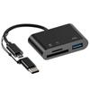 Leitor de Cartão Tipo-C de Plástico Três-em-Um Micro Celular Computador Multifuncional Otg2.0 Cartão SD Cartão TF Pen Drive USB