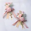 Estética Rosa Champaña Rosa Hortensia Ramillete Flor de Muñeca Novio Novia Padrino Dama de Honor Boda Flor de Solapa