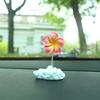 Nuevos adornos creativos para coche con cabeza temblorosa de flor de huevo Xiangyun, flores pequeñas frescas, decoraciones para coche, accesorios lindos para coche