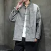 Nuevo traje Tang estilo chino con cuello abotonado, prenda exterior talla grande, colección primavera/otoño 2026, chaqueta de cuero casual holgada para hombre
