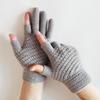 Guantes de Medio Dedo con Forro de Felpa para Abrigo, Adecuados para Jugar Videojuegos, Usar Pantallas Táctiles, Jugar Mahjong, Jugar Juegos Móviles como Pubg y Call of Duty