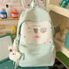 Mochila escolar casual y sencilla, gran capacidad, bolsa estudiantil versátil para clase y para ir al trabajo, esquema de colores dopamina
