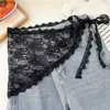 Nueva Moda Empalme de Encaje Decoración de Encaje, Pañuelo Triangular Estilo Occidental Delantal de Cintura, Falda Corta Estilo Puro Lust Coreano Chic
