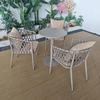 Cadeira de Rattan para Exterior, Conjunto de Mesa e Cadeiras de Exterior de Alto Padrão, Pátio Jardim, Mesa Nórdica, Conjunto Simples de Mesa e Cadeiras de Rattan para Lazer de Três Peças