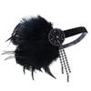 Diadema de Plumas Vintage LOWOSAIWOR para Fiesta Gatsby de los años 20 Tocados de Fiesta Diadema Negra con Pedrería