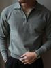 2023 outono e inverno meia altura zíper malha manga comprida camisa polo American Retro negócios casual camiseta camisola homens