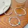 Pulsera de Cuentas de Colores y Plata Rota para Mujer Diseño de Nicho Pulsera Linda Dulce de Alto Nivel Chica Caliente Pulsera de Verano
