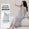 Algodón Elástico 2026 Nueva Bata de Primavera/Verano con Tirantes de Sujetador Integrados Dulce Linda Color Sólido Transpirable Conjunto de Vestido