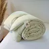 Jieliya Estilo Estampado Lino Similar Eco-color Tejido Cuatro Estaciones Colcha Dormir Desnudo Algodón Lino Textura Primavera/Otoño Colcha Individual Doble Núcleo de Colcha