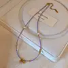 Colar Pingente Gota de Óleo Pérola de Água Doce Zircônia Roxa Feminino Estilo Pintura a Óleo Luxo Acessível Nicho Elegante Novo Chinoiserie Colar de Clavícula