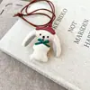Collar Colgante de Tela Coreana Lindo para Niños Muñeca Estéreo Conejo Dibujos Animados Accesorios Colgante de Manzana Pequeña Personalización