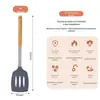 Espátula de Silicone 4 peças Utensílios de Cozinha Espátula de Silicone Panela Antiaderente Especial Cabo de Madeira Espátula de Silicone Colher de Sopa Ferramentas de Cozinha