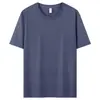 Camiseta de verano para exteriores de secado rápido, deportiva, tacto frío, antibacteriana, color liso, transpirable, cuello redondo, manga corta, simple, hombro normal, venta al por mayor