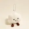 Chaveiro de pelúcia fofo, chaveiro de desenho animado criativo, pingente de bolsa de pelúcia, acessório feminino