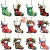 Novas Meias de Natal Xadrez Saco de Presente Meia de Natal Saco de Presente Saco de Presente de Natal Pingente Decorativo Transfronteiriço