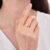 Anillo de plata de ley 925 con circonita de seis garras para mujer, apertura de 1 quilate, anillo de pareja, propuesta de boda, anillo de diamantes, regalo