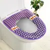 Vendas diretas da fábrica universal inverno engrossado tapete higiênico almofada de assento sanitário de pelúcia de bolinhas capa de vaso sanitário anel de velcro