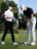 Pgm Golf Camisas Polo de Manga Corta para Hombre de Primavera y Verano Tejido Elástico Camiseta Deportiva