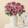 Nuevos Modelos 2025 Arreglos Florales de Rosas, Flores Artificiales para Decoración de Sala de Estar y Mesa de Comedor, Accesorios de Arte Floral, Flores Falsas