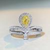 Anel de Prata Esterlina S925 Estilo Ins Recomendado Pelo Pequeno Livro Vermelho Anel de Diamante Rosa Explosivo Coroa Gotas d'Água Defendendo o Título Anel de Diamante de Zircônia