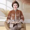 Conjunto de dos piezas de suéter de punto para mujeres de mediana edad y mayores, nuevo suéter de moda para madres, abrigo versátil casual y elegante